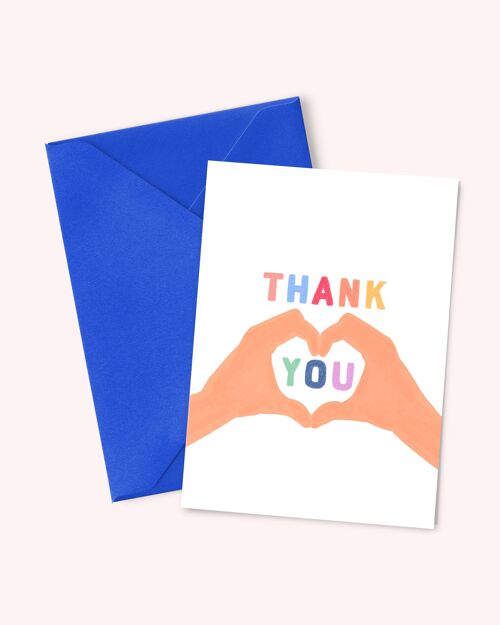 Carte A6 "Thank you" (avec enveloppe de couleur)