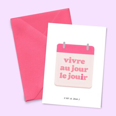 A6 card “Au jour le joie” (with colored envelope)