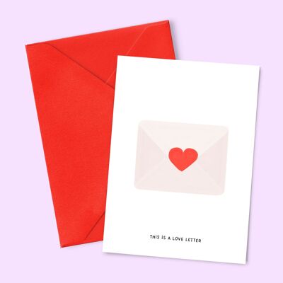 Carte A6 "This is a Love Letter" (avec enveloppe de couleur)