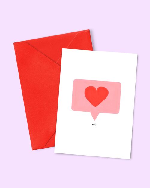 Carte A6 "Heart You" (avec enveloppe de couleur)