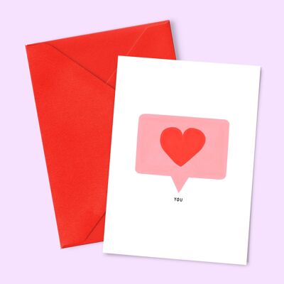 A6-Karte „Heart You“ (mit farbigem Umschlag)