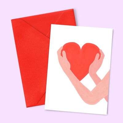 A6-Karte „Mein Herz für dich“ (mit farbigem Umschlag)