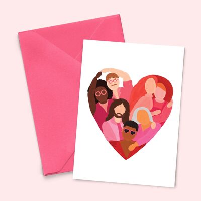 Carte A6 "People's Heart" (avec enveloppe de couleur)