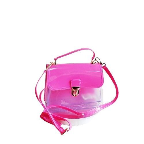 Small stylish transparent  colourful crossbody hand bags evening bags with handle and long strap 23046