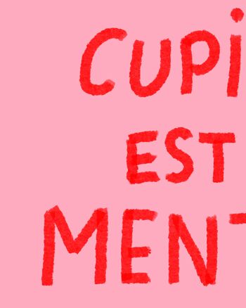 Carte A6 "Cupidon est un menteur" (avec enveloppe de couleur) 3