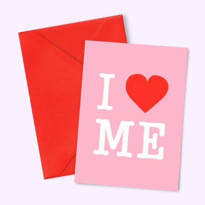 Carte A6 "I love me" (avec enveloppe de couleur)