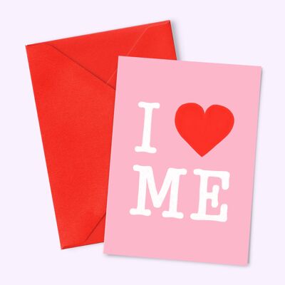 A6-Karte „Ich liebe mich“ (mit farbigem Umschlag)