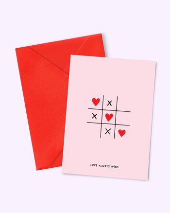 Carte A6 "Love game" (avec enveloppe de couleur) 1