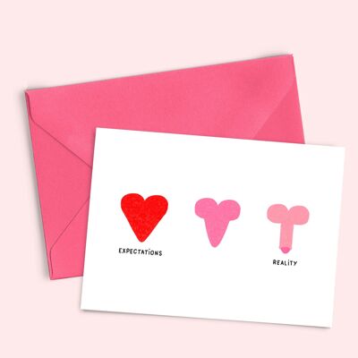 Carte A6 "Love Expectation" (avec enveloppe de couleur)