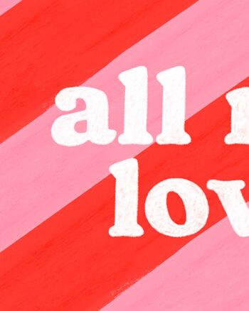 Carte A6 "All my Love" (avec enveloppe de couleur) 3