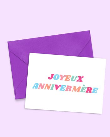 Carte A6 "Annivermère" (avec enveloppe de couleur)