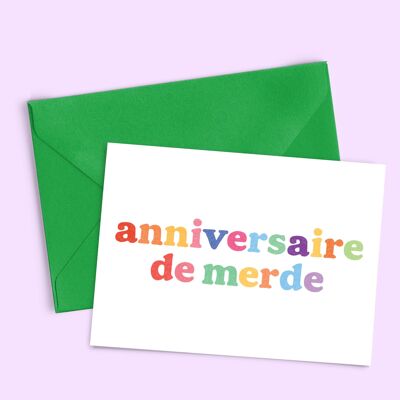 A6 card "Shit Birthday" (with colored envelope)
