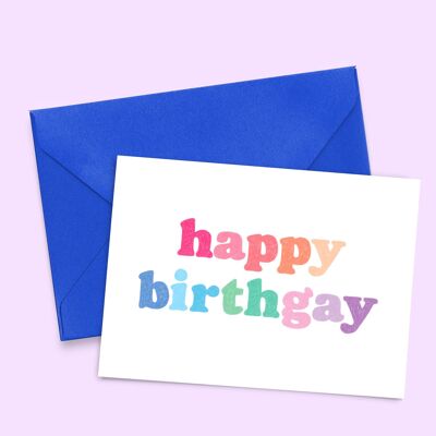 A6 card "Happy birthGAY" (with colored envelope)