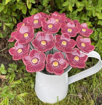 Pétunia violet irlandais en céramique, pieu végétal, pétunia sur tige 2