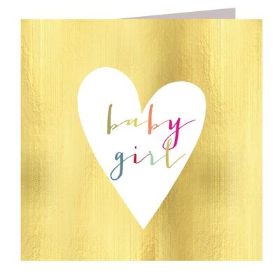 NB40 Babykarte für Mädchen mit Goldfolie