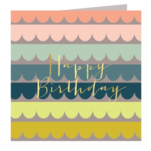 WO43 Gold Foiled Scallop Birthday Card