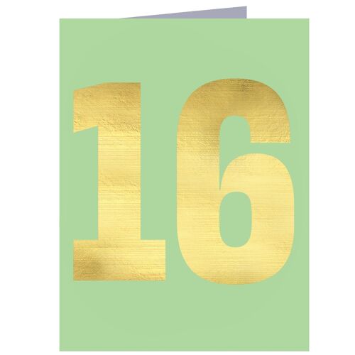 TGD19 Mini Gold Foiled Number Sixteen Card