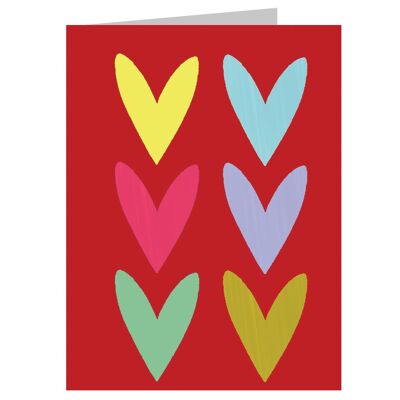 WTW117 Mini Red Hearts Card