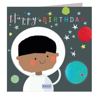 Tarjeta de feliz cumpleaños del astronauta MC17