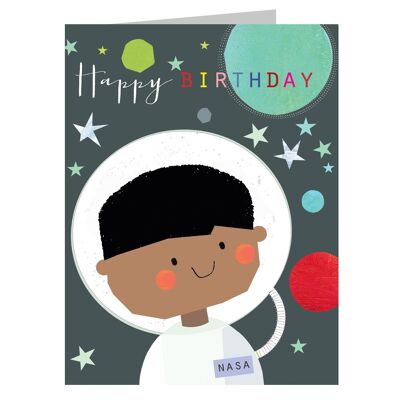 Tarjeta de cumpleaños del mini astronauta TMC17