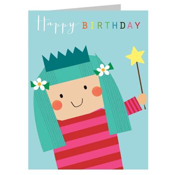 TMC18 Mini carte d'anniversaire bleue pour fille 1