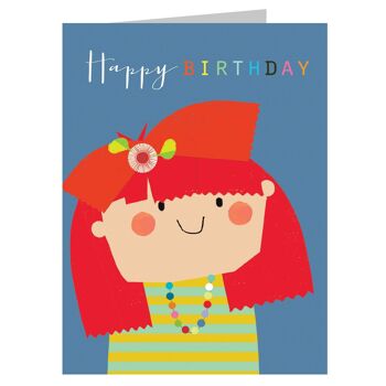 TMC19 Mini carte d'anniversaire pour fille fleurie 1