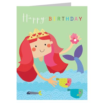 Tarjeta de cumpleaños mini sirena TMC21