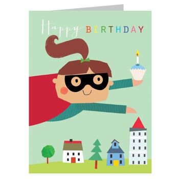 Carte d'anniversaire mini super-héros fille TMC24 1