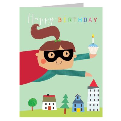 Carte d'anniversaire mini super-héros fille TMC24