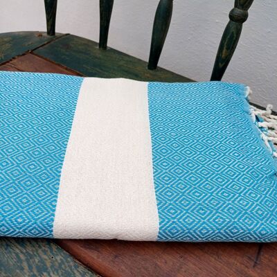 Fouta Djerba Azul Pavo real