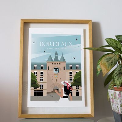 AFFICHE VINTAGE BORDEAUX LA GROSSE CLOCHE