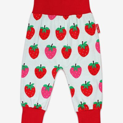 “Pantalones de yoga” de algodón orgánico con estampado de fresas