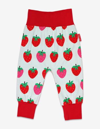« Pantalon de yoga » en coton bio imprimé fraise
