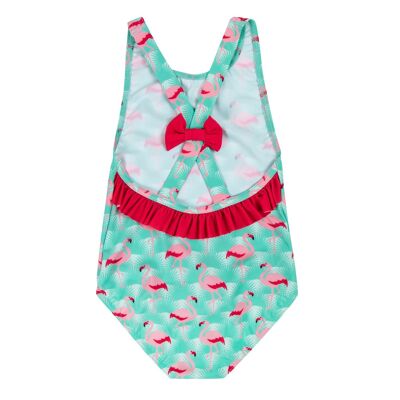 Flamingo 1-piece crossover swimsuit