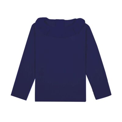 Navy flounced collar