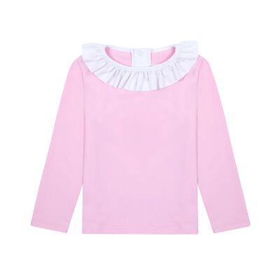 Pink ruffled collar