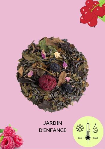 JARDIN D'ENFANCE - Thé blanc saveur groseille, framboise & rose