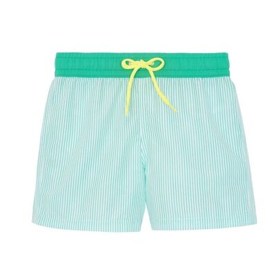 Boys' green striped swimsuit