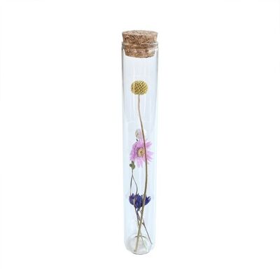 Glass tube with dried flowers - large