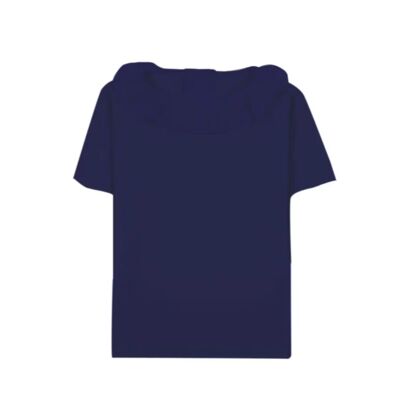 Navy flounced collar with short sleeves