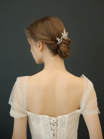 Épingles à cheveux de mariée étincelantes au design unique-Fait à la main-Un ensemble de 3 6