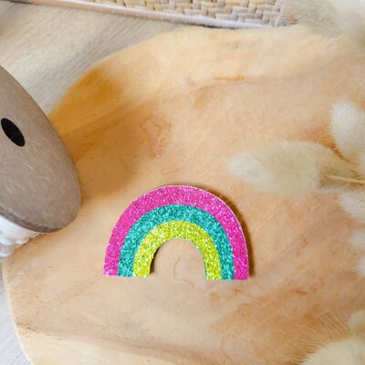 Handmade glitter rainbow brooch