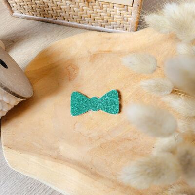 Glitter bow tie brooch