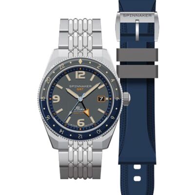 SPINNAKER - Fleuss GMT Automatic - SP-5120-11 - DEEP GRAY - Men's watch - Japanese automatic GMT movement