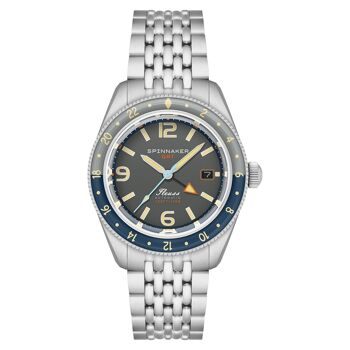 SPINNAKER - Fleuss GMT Automatic - SP-5120-11 - DEEP GREY - Montre homme - Mouvement japonais automatique GMT 2