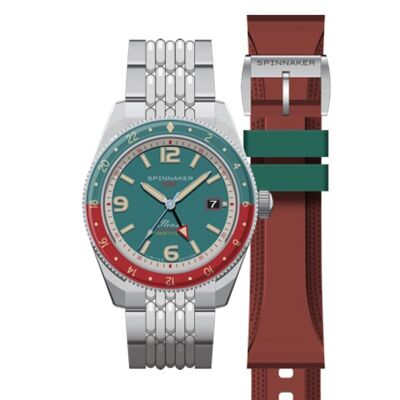 SPINNAKER - Fleuss GMT Automatic - SP-5120-33 - TROPICAL GREEN - Men's watch - Japanese automatic GMT movement