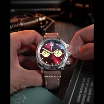 SPINNAKER - Hull Chronograph BURNT MAROON - SP-5068-05 - Montre homme - Mouvement Chronographe Japonais 4