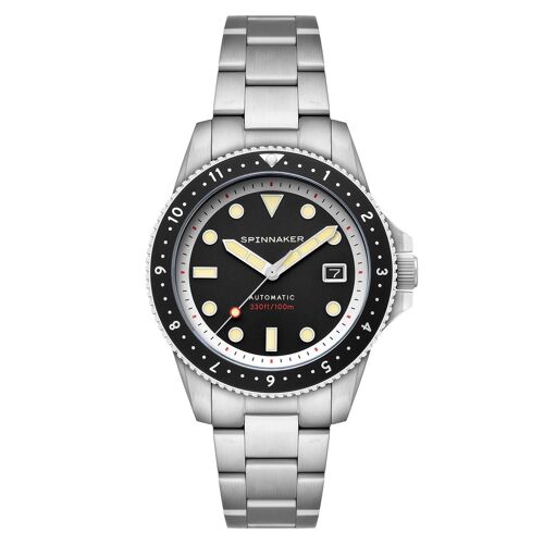 SPINNAKER - Croft Pioneer Automatic - SP-5136-11 - SHADOW BLACK -  Montre homme - Mouvement automatique 3 aiguilles et date