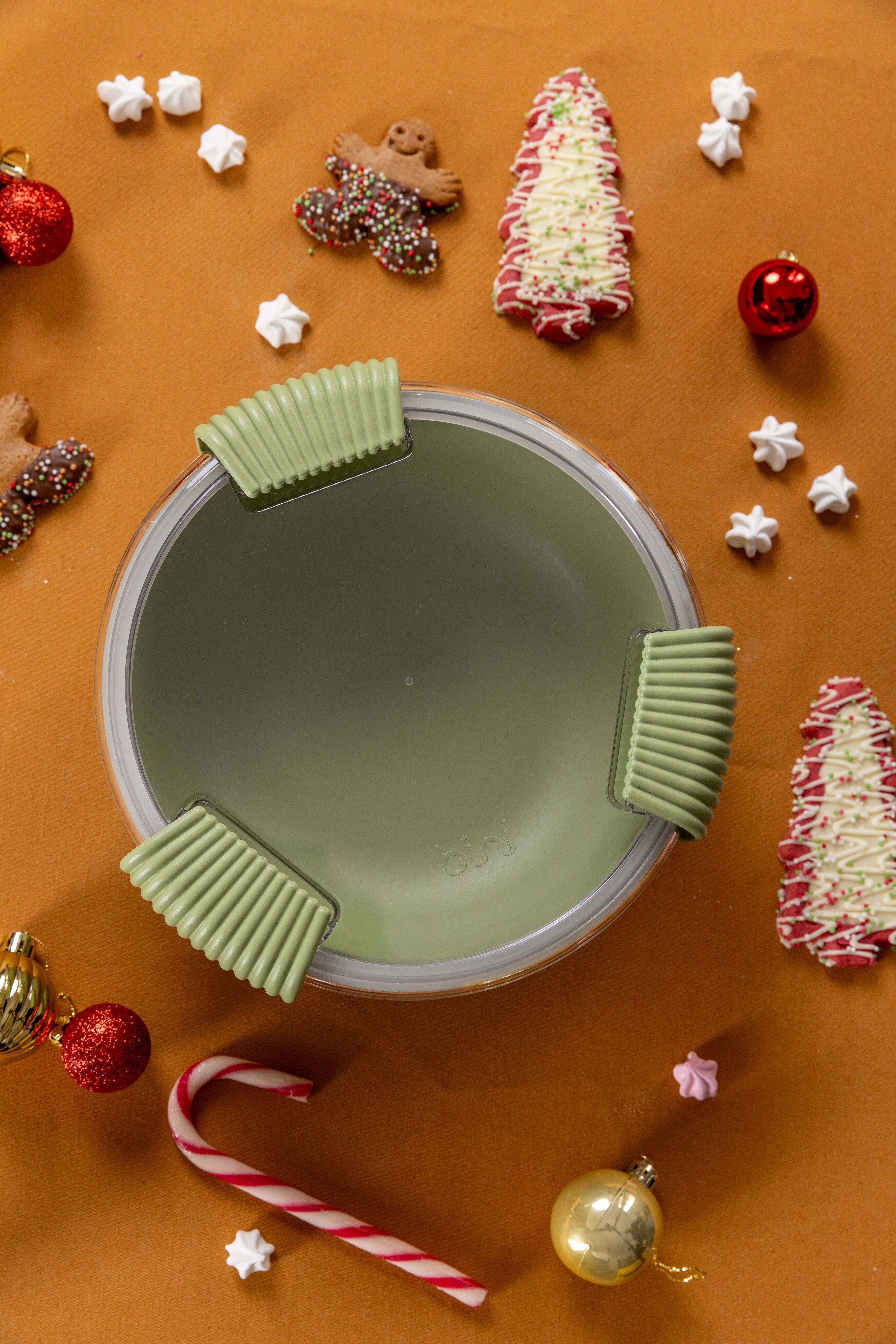 Fiambrera Verde oliva - Binibox en material de origen biológico - Hecho en Francia