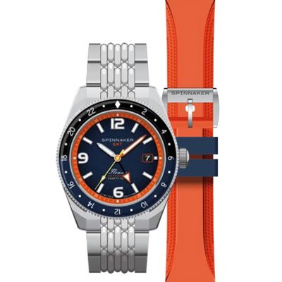 SPINNAKER – Fleuss GMT Automatic – SP-5120-88 – DEEP BLUE – Herrenuhr – japanisches automatisches GMT-Uhrwerk